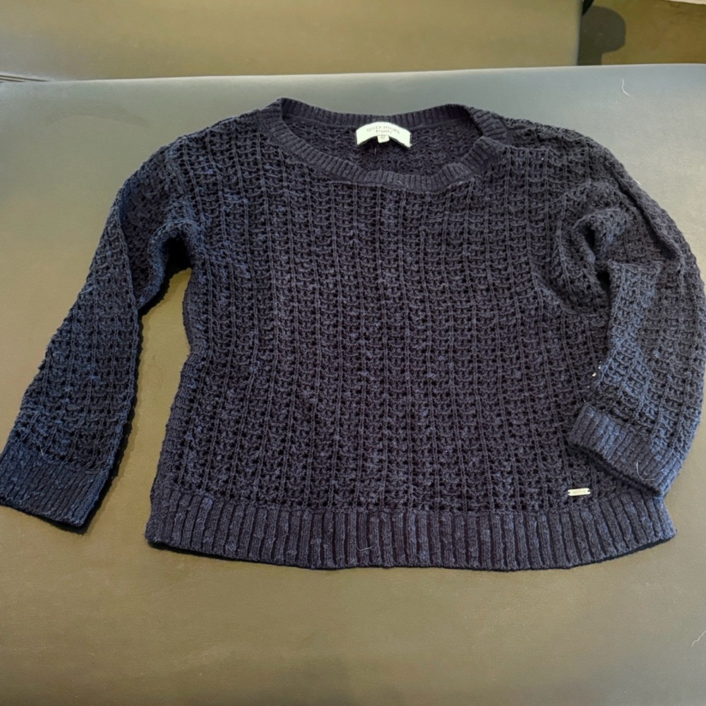Gilly Hicks Sydney Navy Blue open weave Crewneck Sweater